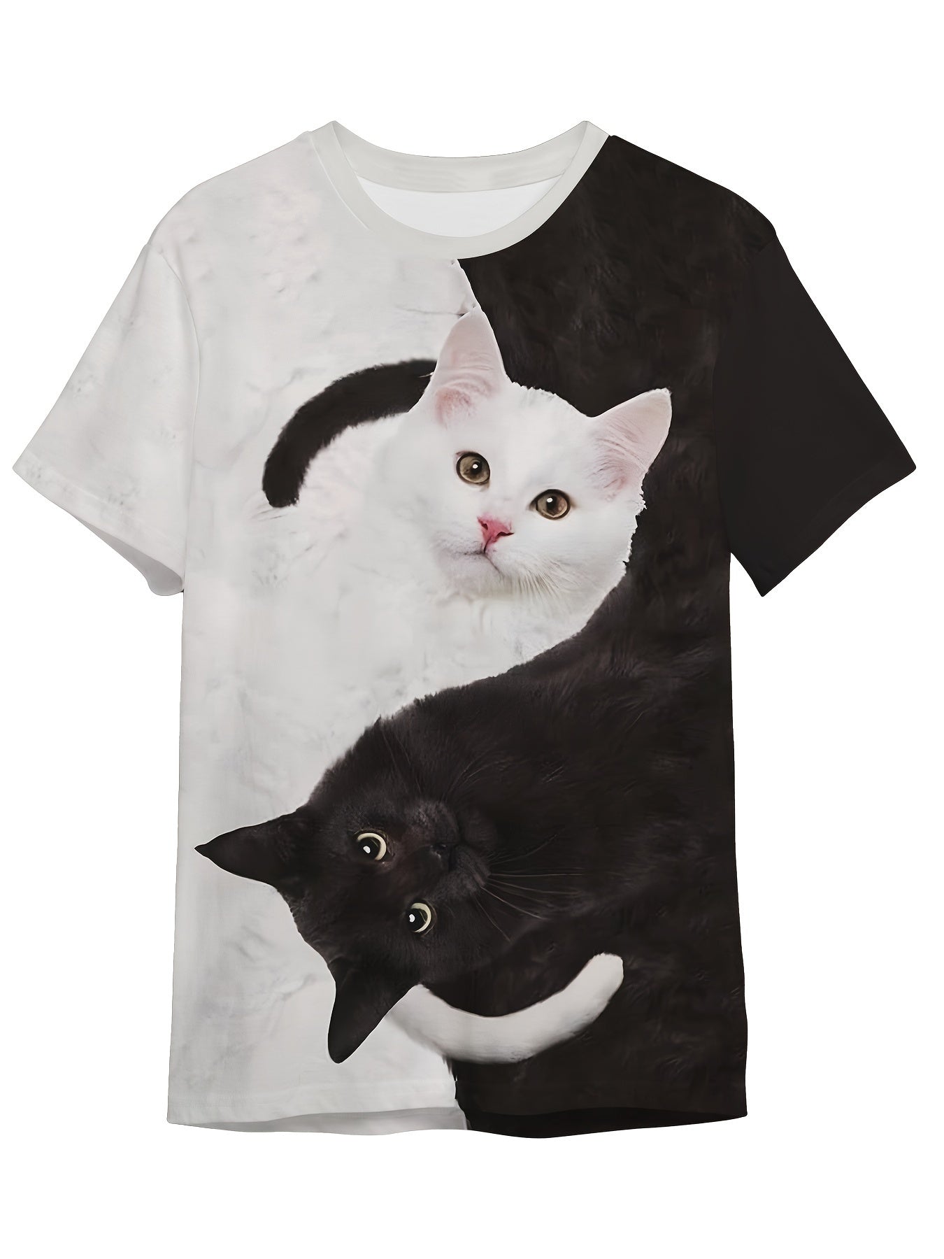 Creative & Kitties Graphic Short Sleeve T shirt For Kids Sports Summer