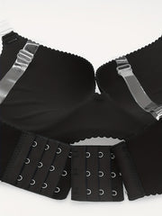 2pcs Solid Push Up Bras Comfy T Shirt Bra Women's Lingerie