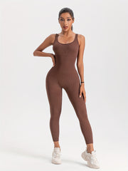 Ribbed Spots Jumpsuit Bodycon Sexy Body Shaper Sleeveless Bodysuit