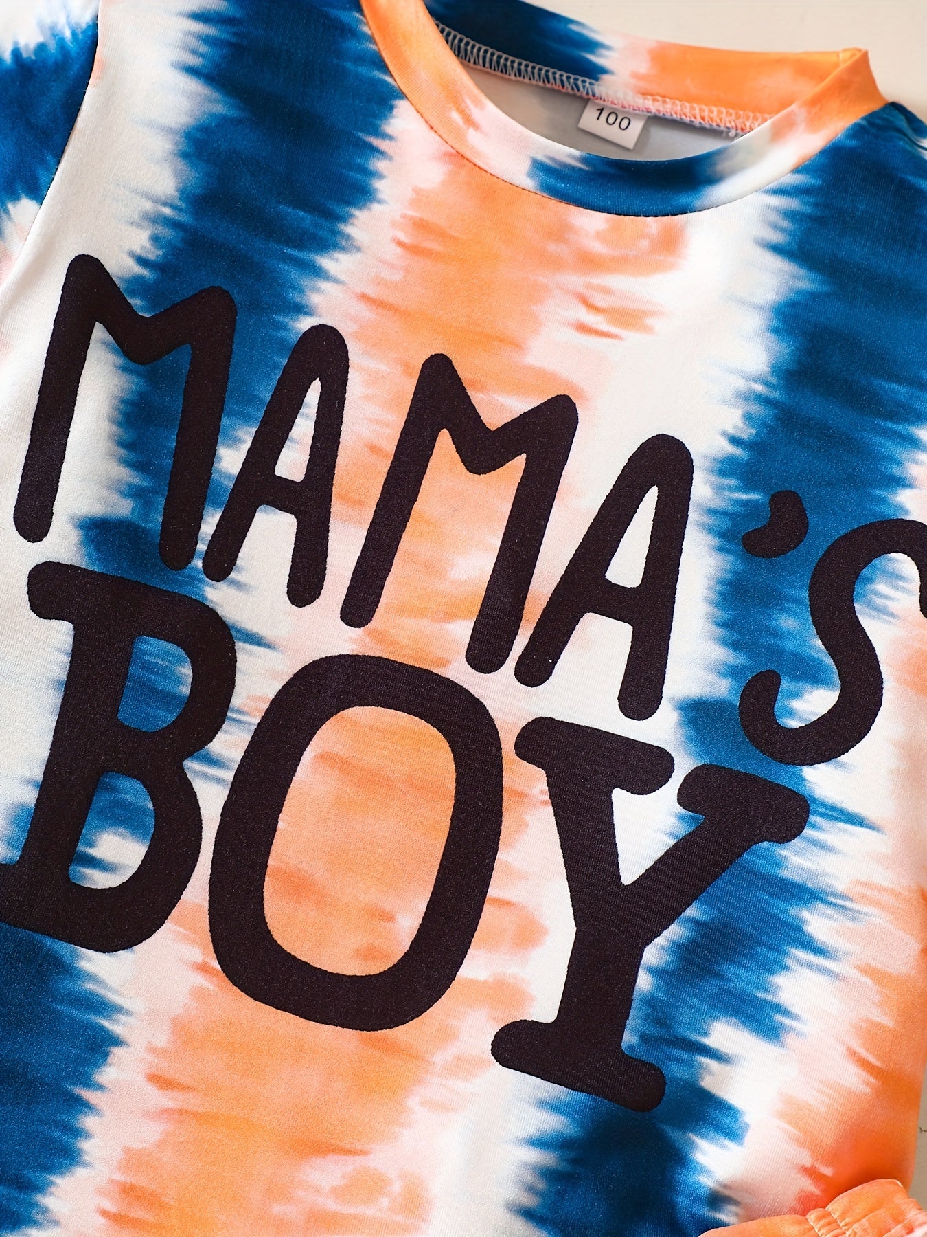 Tie Dye Mama's Boy Tee & Shorts Set for Boys