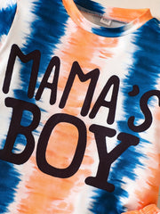 Tie Dye Mama's Boy Tee & Shorts Set for Boys