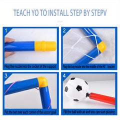 2-in-1 Portable Soccer Goal & Basketball Basket w/ Net - Indoor & Outdoor