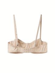 3pcs Solid Push Up Bras Comfy & Breathable Women's Lingerie