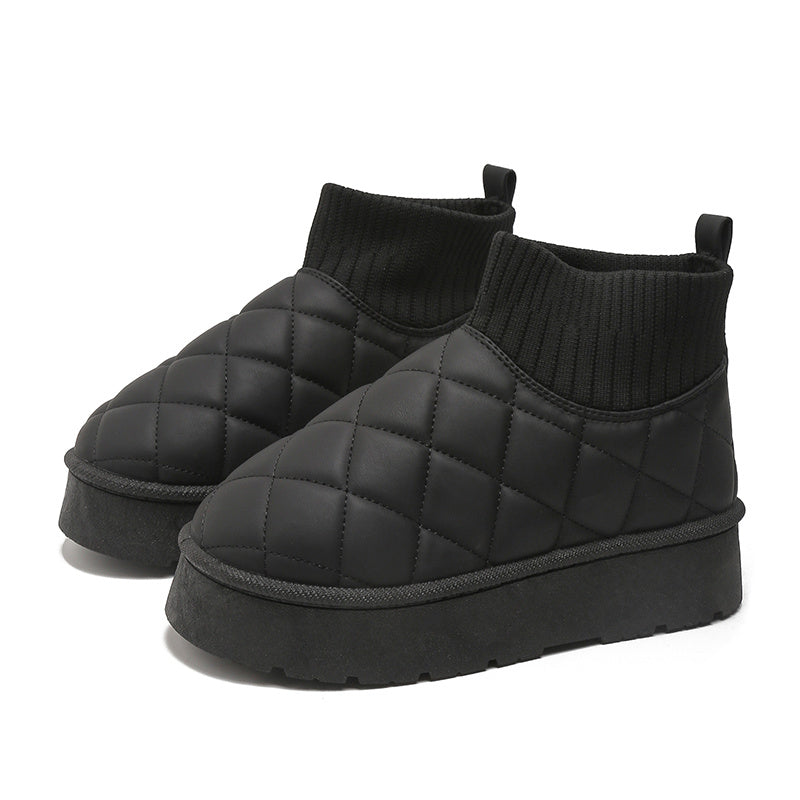 Waterproof Faux Leather Winter Boots Non Slip Snow Boots