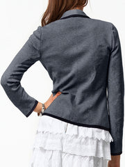 Shawl Collar Blazer with Contrast Trim