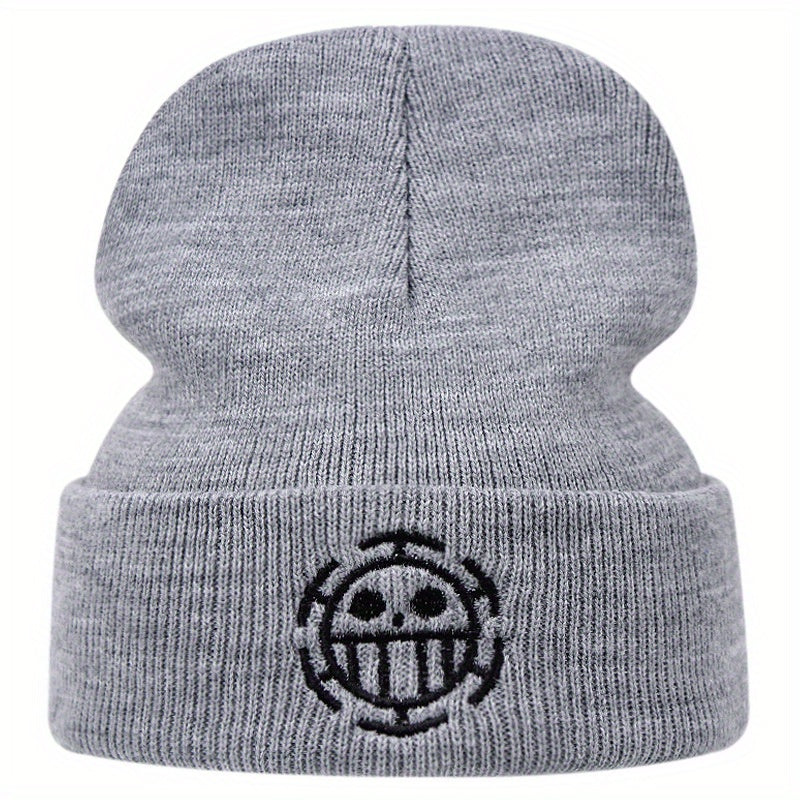 Anime Cartoon Embroidered Beanie Skull Hat Hip Hop Warm Knit Hat