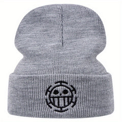 Anime Cartoon Embroidered Beanie Skull Hat Hip Hop Warm Knit Hat