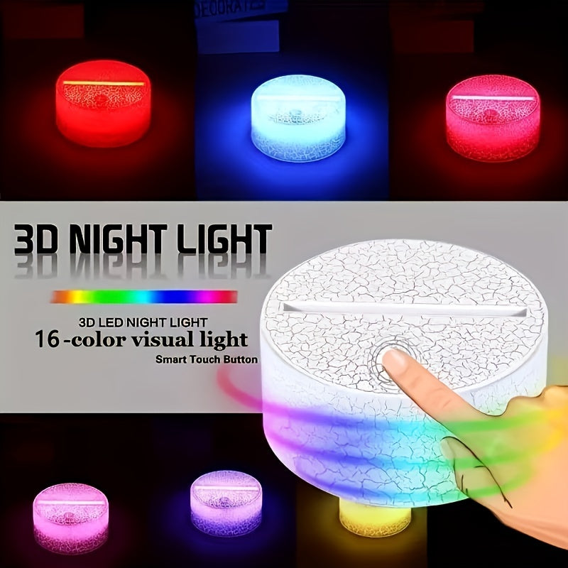 3D Car Night Light Optical Illusion Lamp - Dynamic Touch Remote Control LED