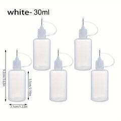 5pcs Needle Tip Glue Applicator Bottle Set 10ml 20ml 30ml