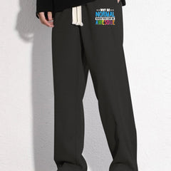 Cartoon Letter Print Loose Fit Mopping Pants Men's Casual