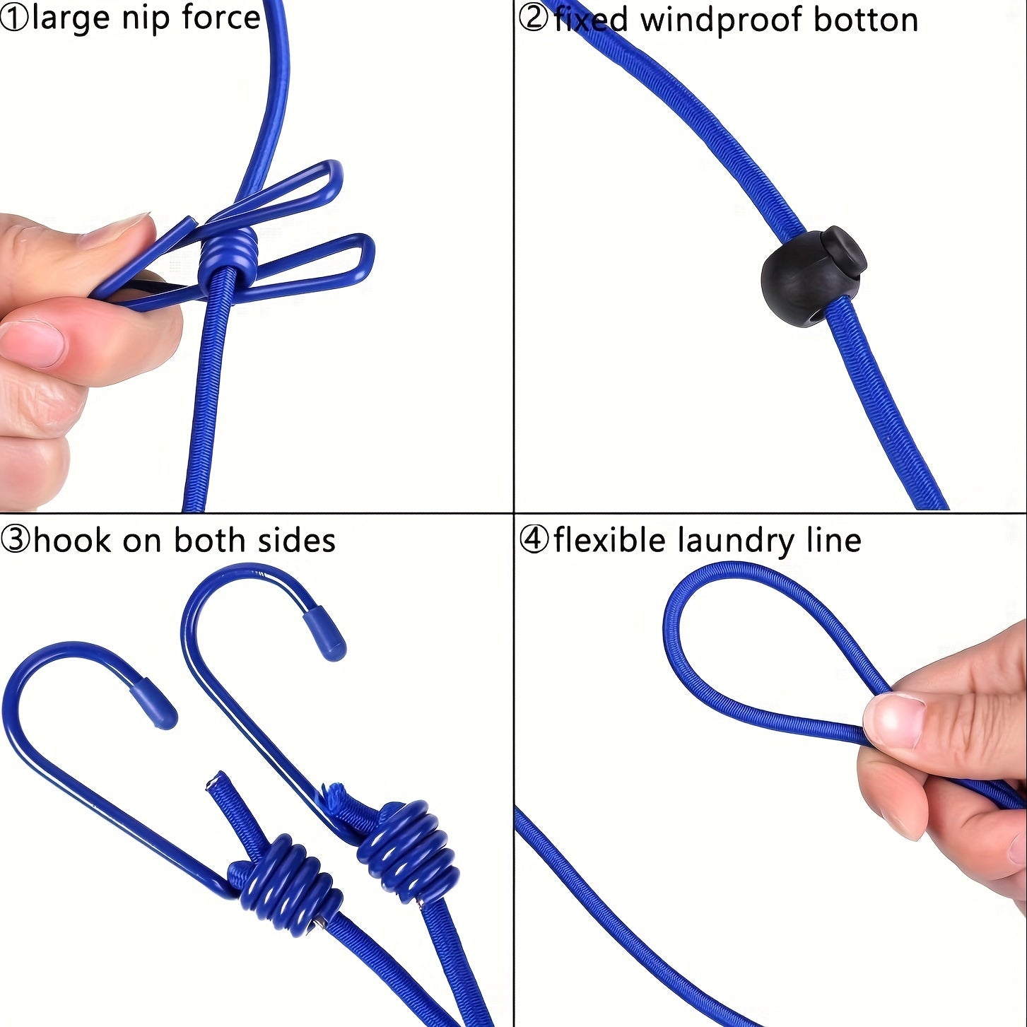 Adjustable Portable Travel Clothesline with 12 Clips