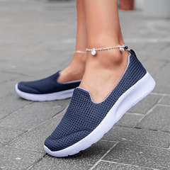 Women's Mesh Flat Sneakers Breathable Slip-On Shoes