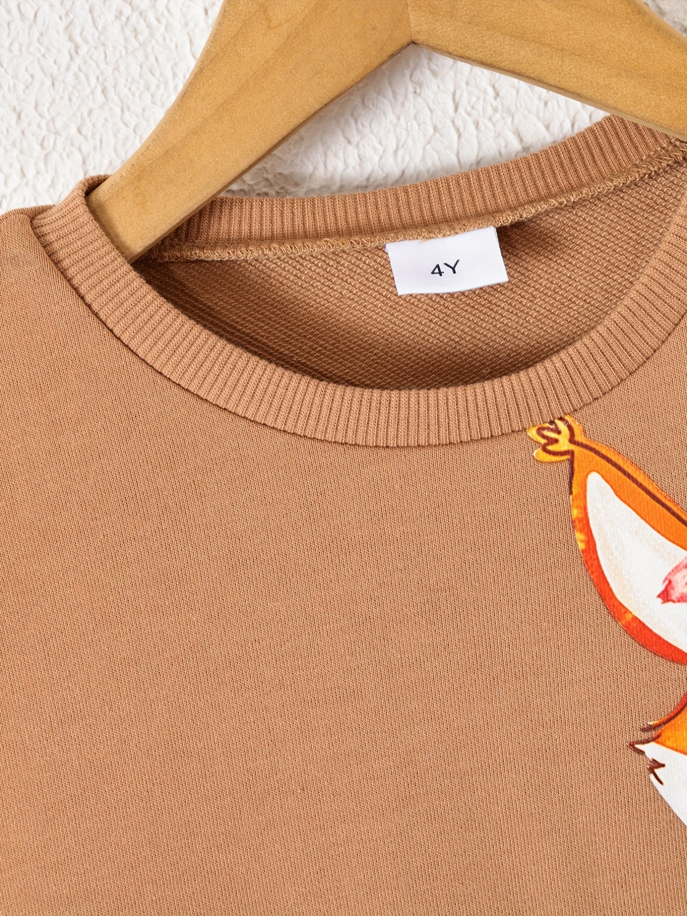 Girls' Fox Graphic Sweatshirt Dress for Autumn
