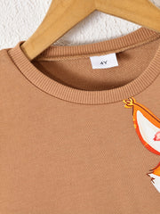Girls' Fox Graphic Sweatshirt Dress for Autumn