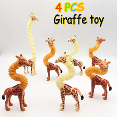 4pcs Stretchy Pop Fidget Toys, Fun Animal Tube Toys for Kids