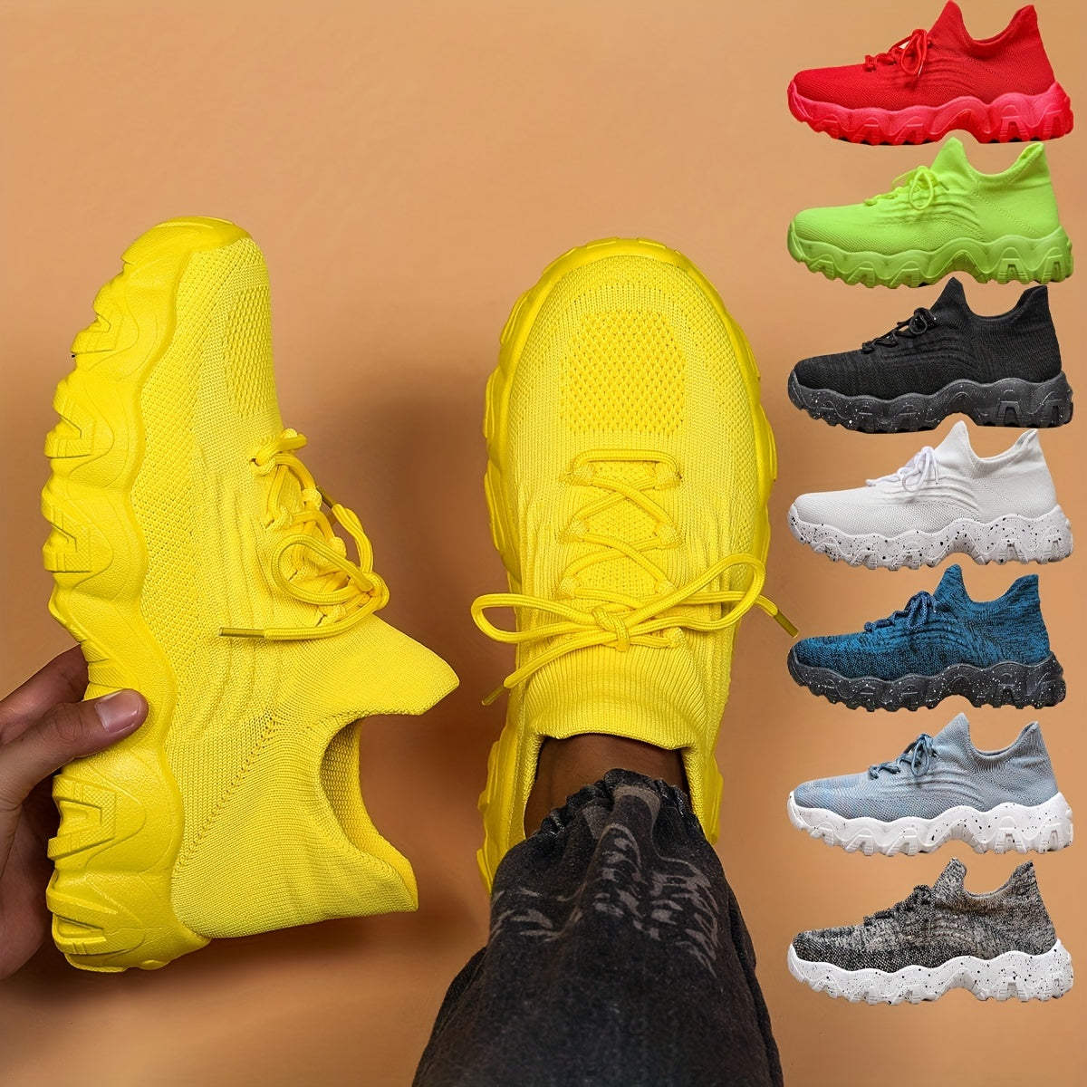 Men's Lace up Sneakers Athletic Shoes Breathable Running Basketball Gym