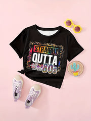 80's Graphic T-shirt Casual Short Sleeve Girls Summer Tee