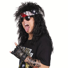 Long Curly 80s Men Rocker Style Wig