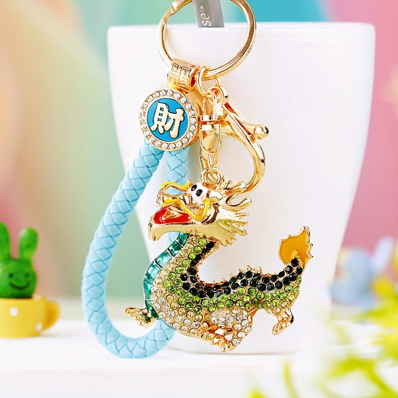 Diamond Encrusted Alloy Dragon Year Hanging Ornament Decorations