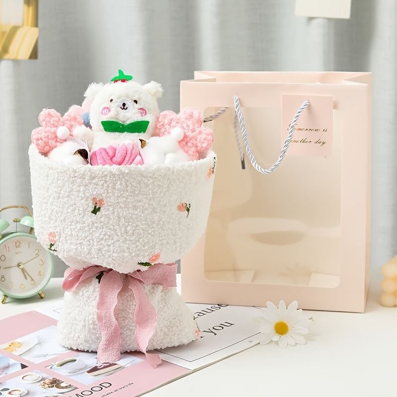 Girl Gift Cartoon Plush Doll Bouquet Flower for Birthday Mother's Day