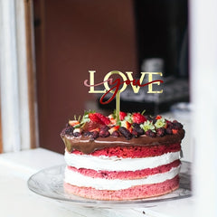 Love You Cake Insert Plate for Birthday Dessert Table