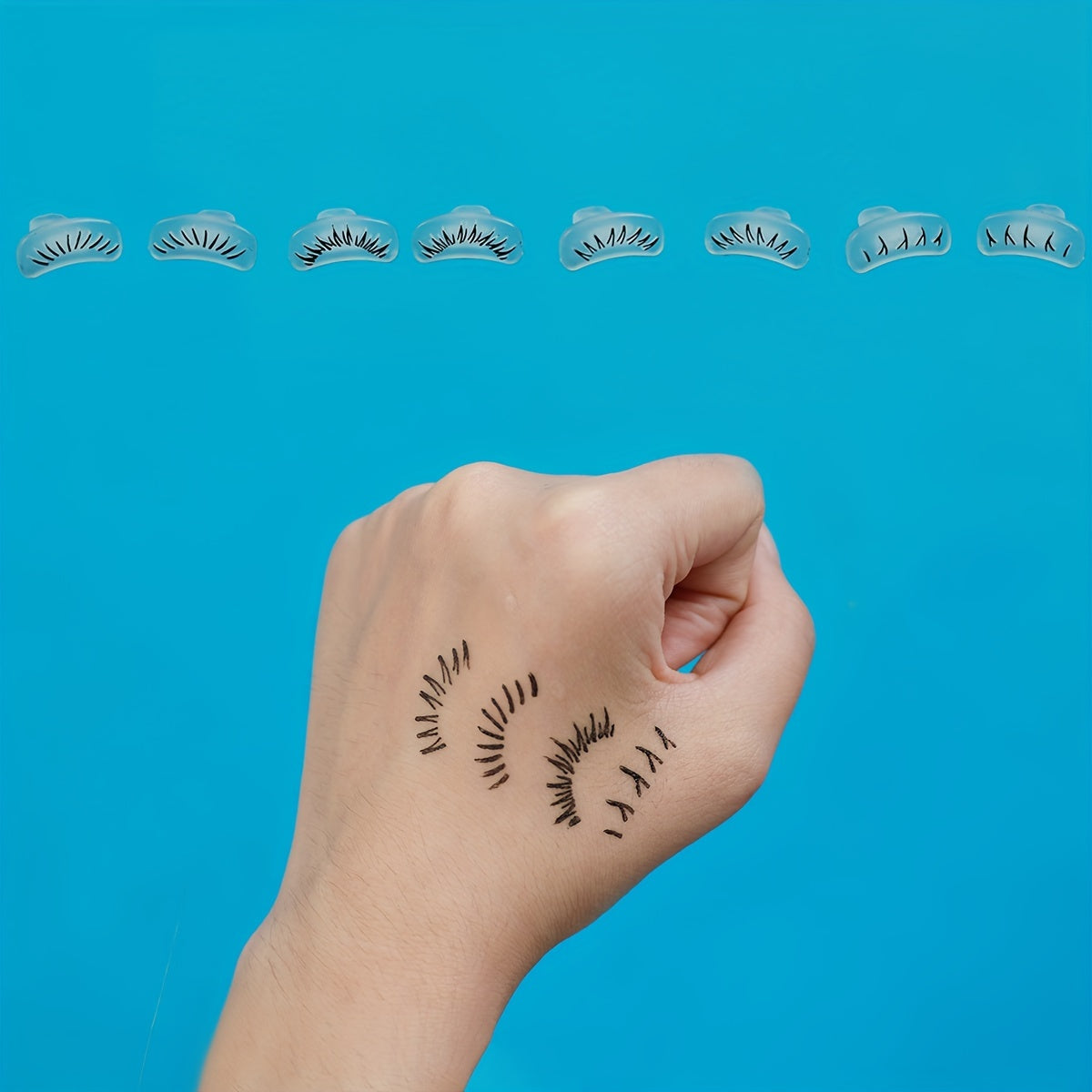 2pcs Reusable Lower Eyelash Stamp Tool for Natural Look Makeup