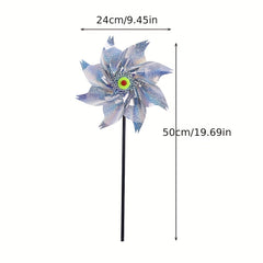 Silvery Laser Bird Repellent Windmill Outdoor Garden Decoration
