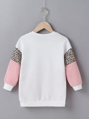Girls Block Sweatshirt Long Sleeves Pullover Sports Casual