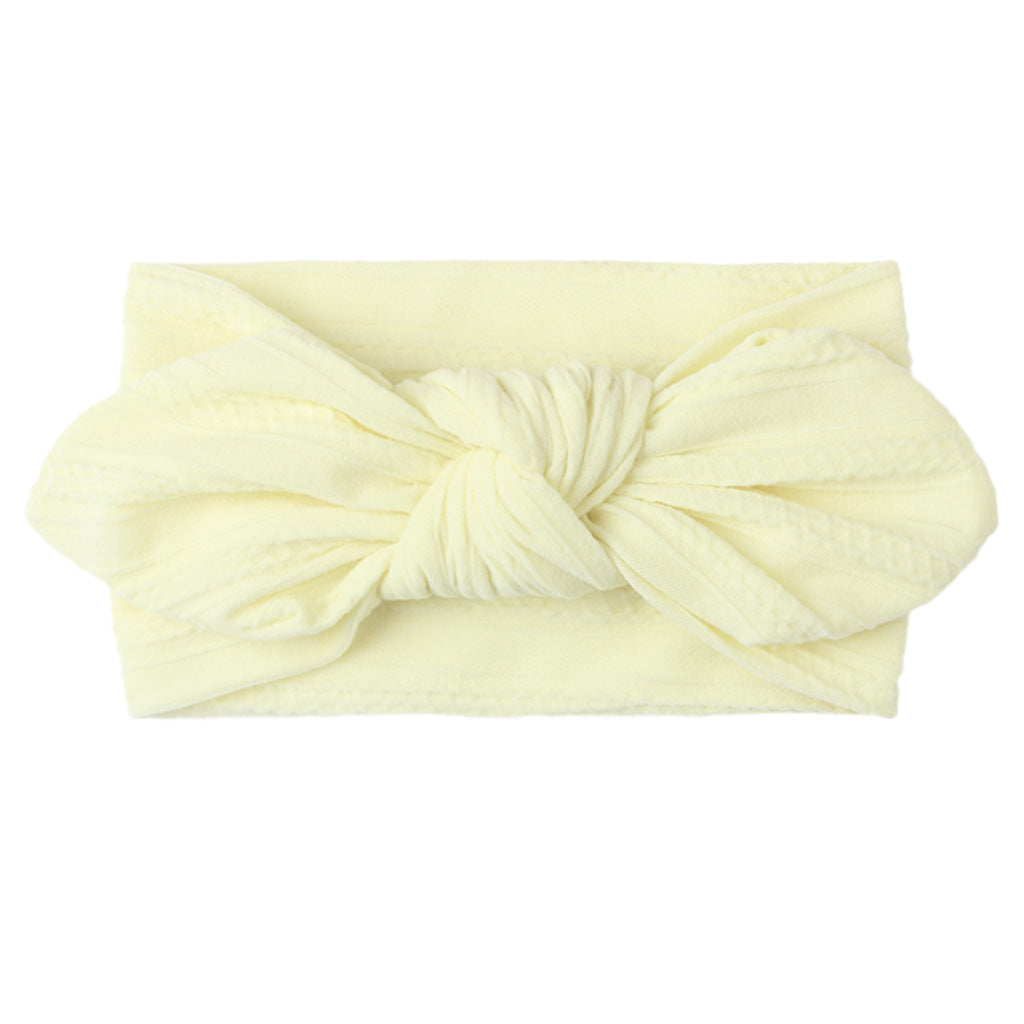 Soft Nylon Elastic Bow Jacquard Headband for Newborn Baby Girls