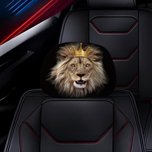 Lion Style Car Headrest Cover Universal Fit Car Interior Accessories