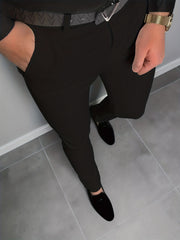 Slim Fit Stretch Dress Pants Men Semi-Formal Business Slacks