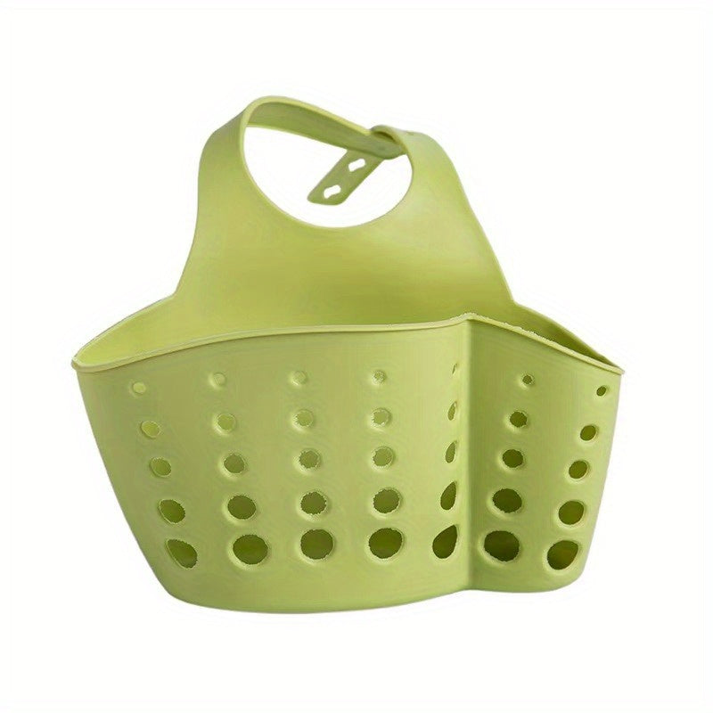 Adjustable Sink Storage Holder with Hanging Drain Basket for Kitchen Accessories