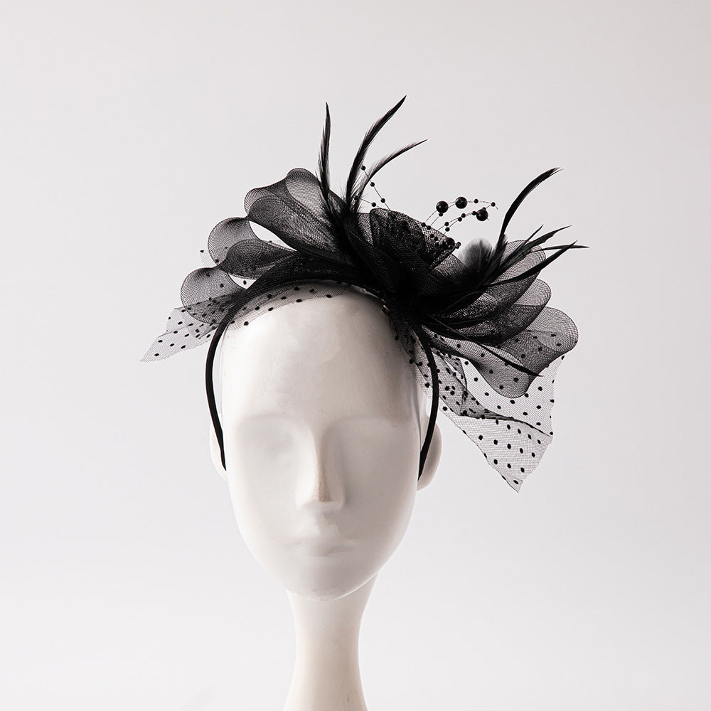 Women's Fascinator Tea Party Hat Mesh Veil Derby Wedding Clip Headband
