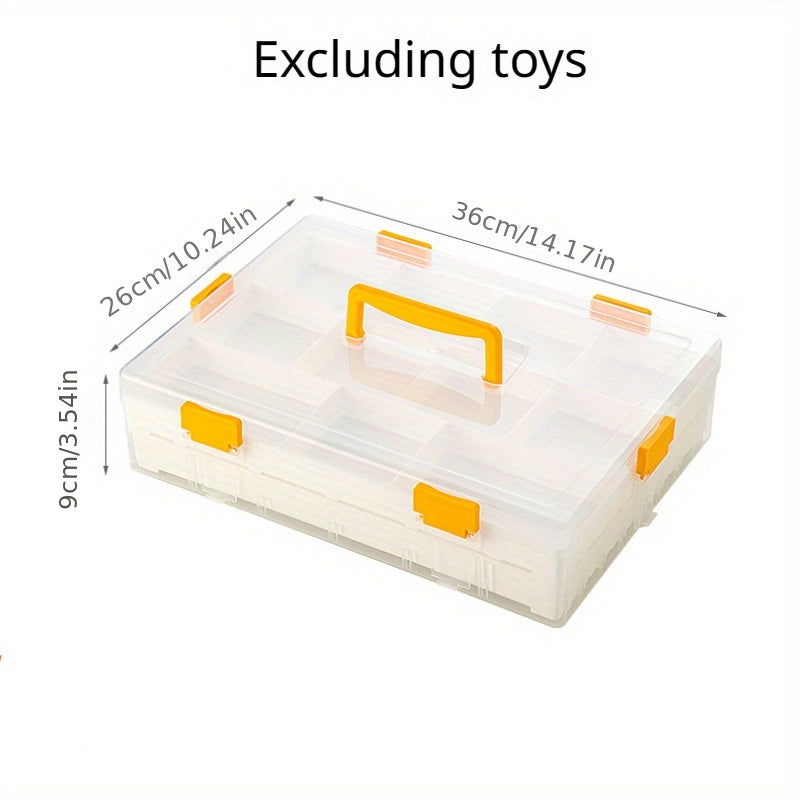 Pink Building Block Storage Box With Lid&grids Large Storage Box
