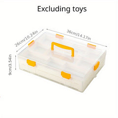 Pink Building Block Storage Box With Lid&grids Large Storage Box
