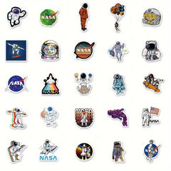 50pcs Astronaut Series Stickers Motorcycle Laptop Cup Waterproof Stickers