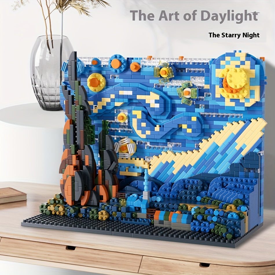 3D Starry Night Building Blocks Set - DIY Home Decor Art Puzzles