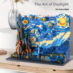 3D Starry Night Building Blocks Set - DIY Home Decor Art Puzzles