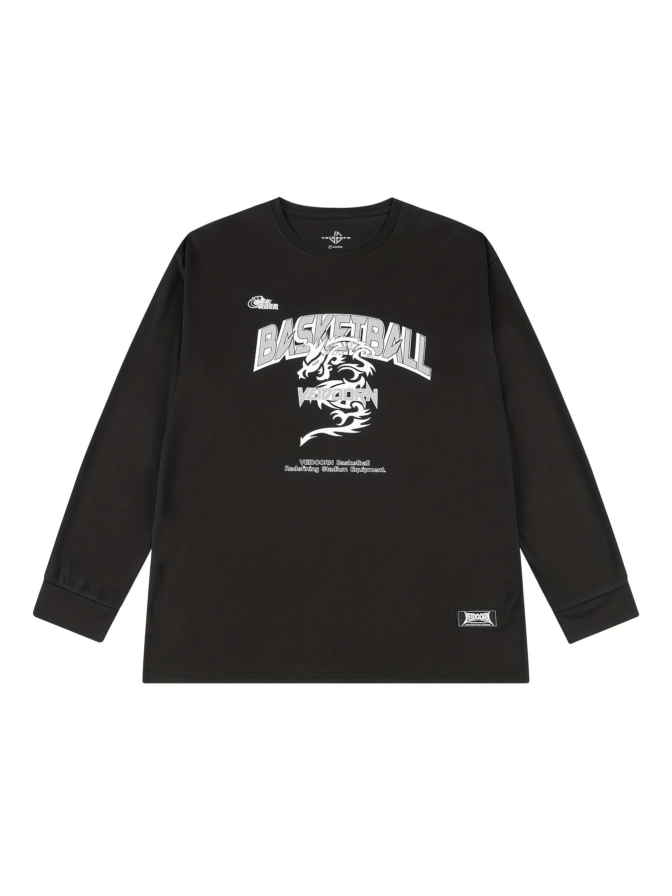 Veidorn Creative Letter Print Men's Long Sleeve Active Tee