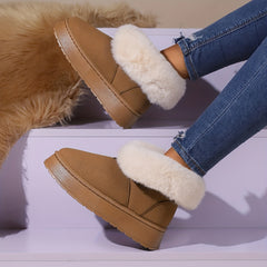 Thermal Snow Boots Fur Lined Flip Calf Boots