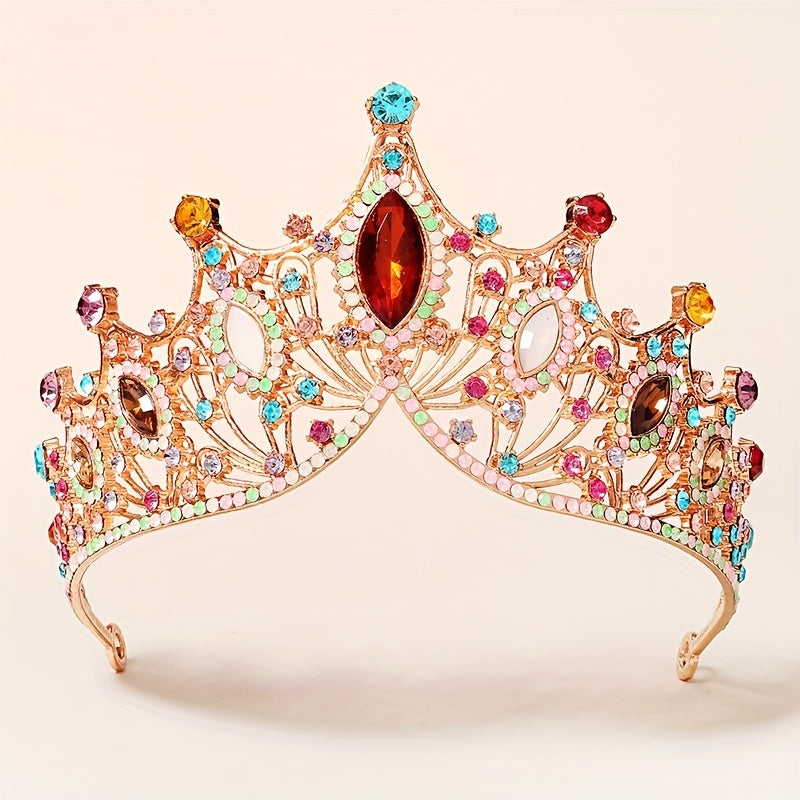 Baroque Style Crown Tiara Bridal Headwear