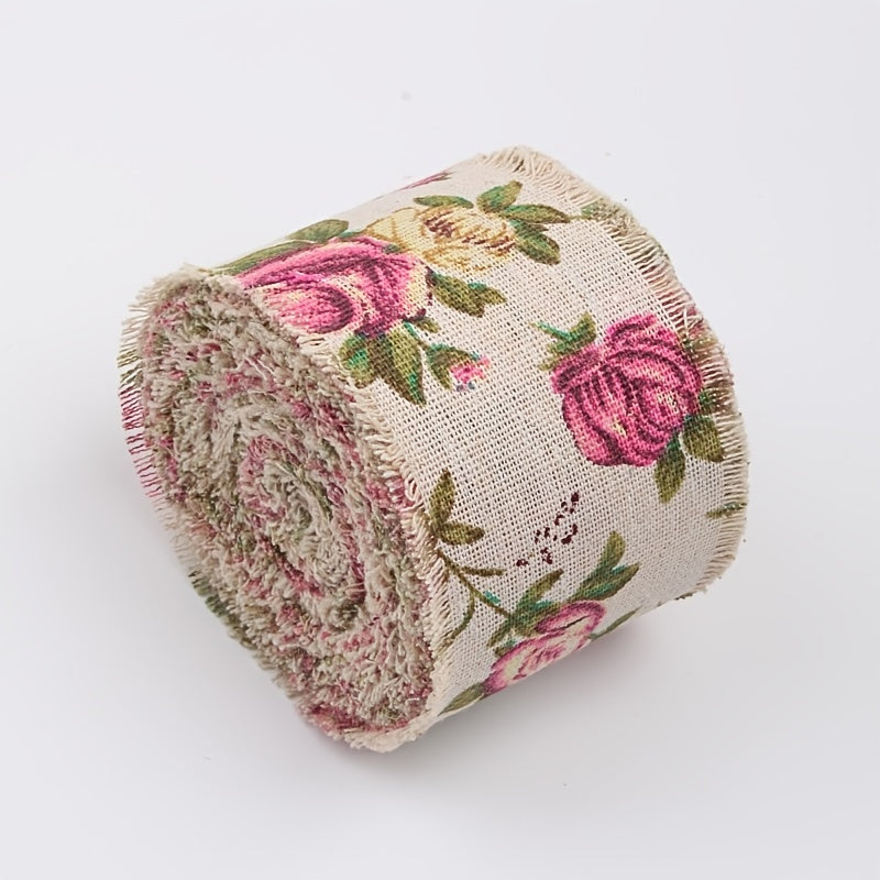 10m DIY Clothing Accessories Tear Edge Flower Cloth Strips Pull Wool Burlap Roll