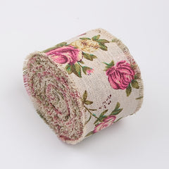 10m DIY Clothing Accessories Tear Edge Flower Cloth Strips Pull Wool Burlap Roll