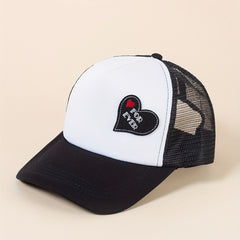 3pcs Heart FOREVER Patch Trucker Hat Baseball Cap Mesh Sunshade Dad Hat