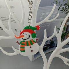 10pcs Christmas Cartoon Keychain PVC Key Ring Charm Gift