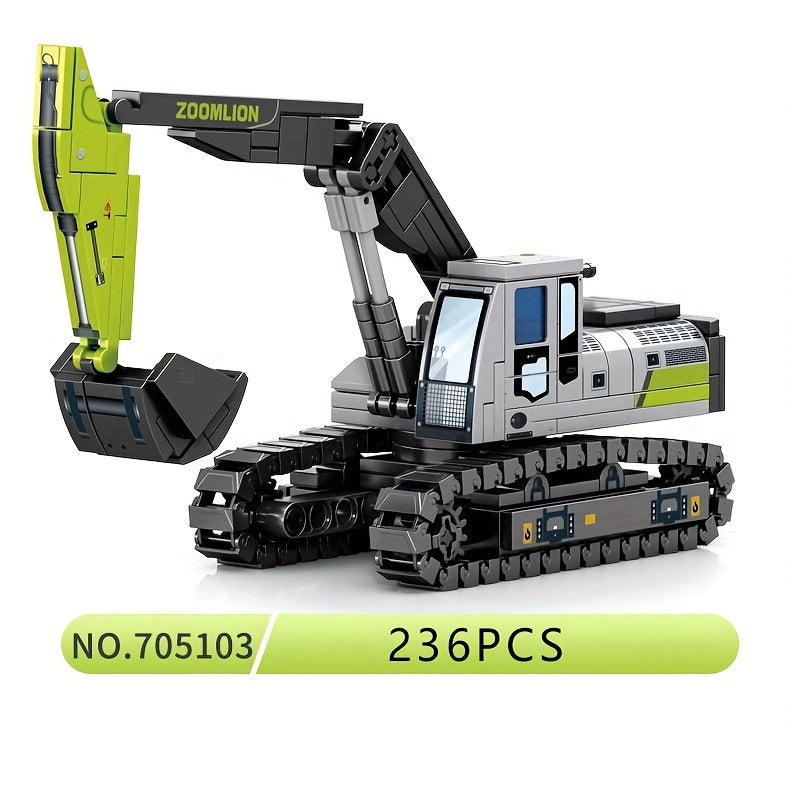 Construction Vehicle Building Blocks Excavator Cement Truck Crane Bulldozer DIY