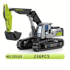 Construction Vehicle Building Blocks Excavator Cement Truck Crane Bulldozer DIY