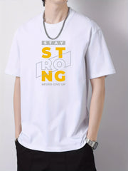 Men's Cotton Graphic Crew Neck Active T shirt Casual Comfy Tees