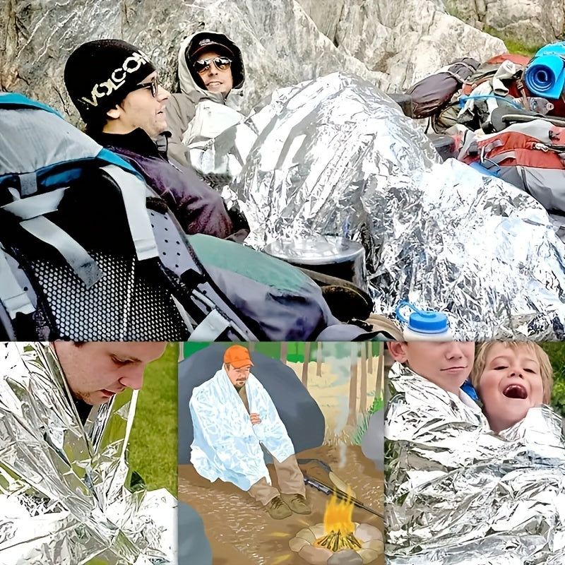 2pcs Emergency Insulation Blankets Aluminum Foil Sun Protection