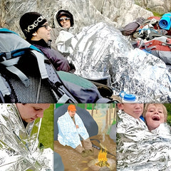 2pcs Emergency Insulation Blankets Aluminum Foil Sun Protection